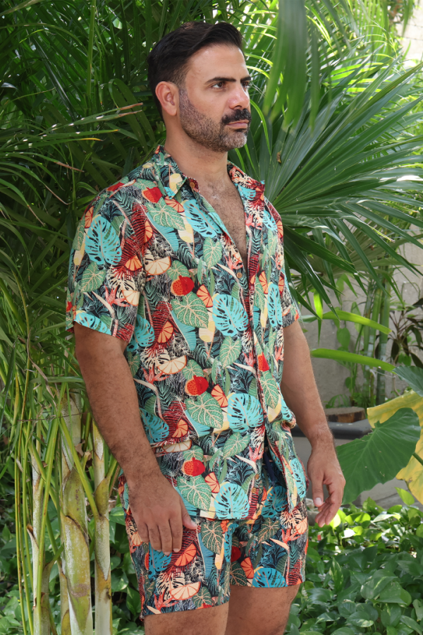 Camisa hawaiana de manga corta para hombre estampado Tropical Para Hombre